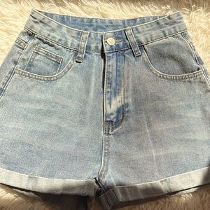 SHEIN Size XS Women’s Zip Up Front Blue Jean Shorts